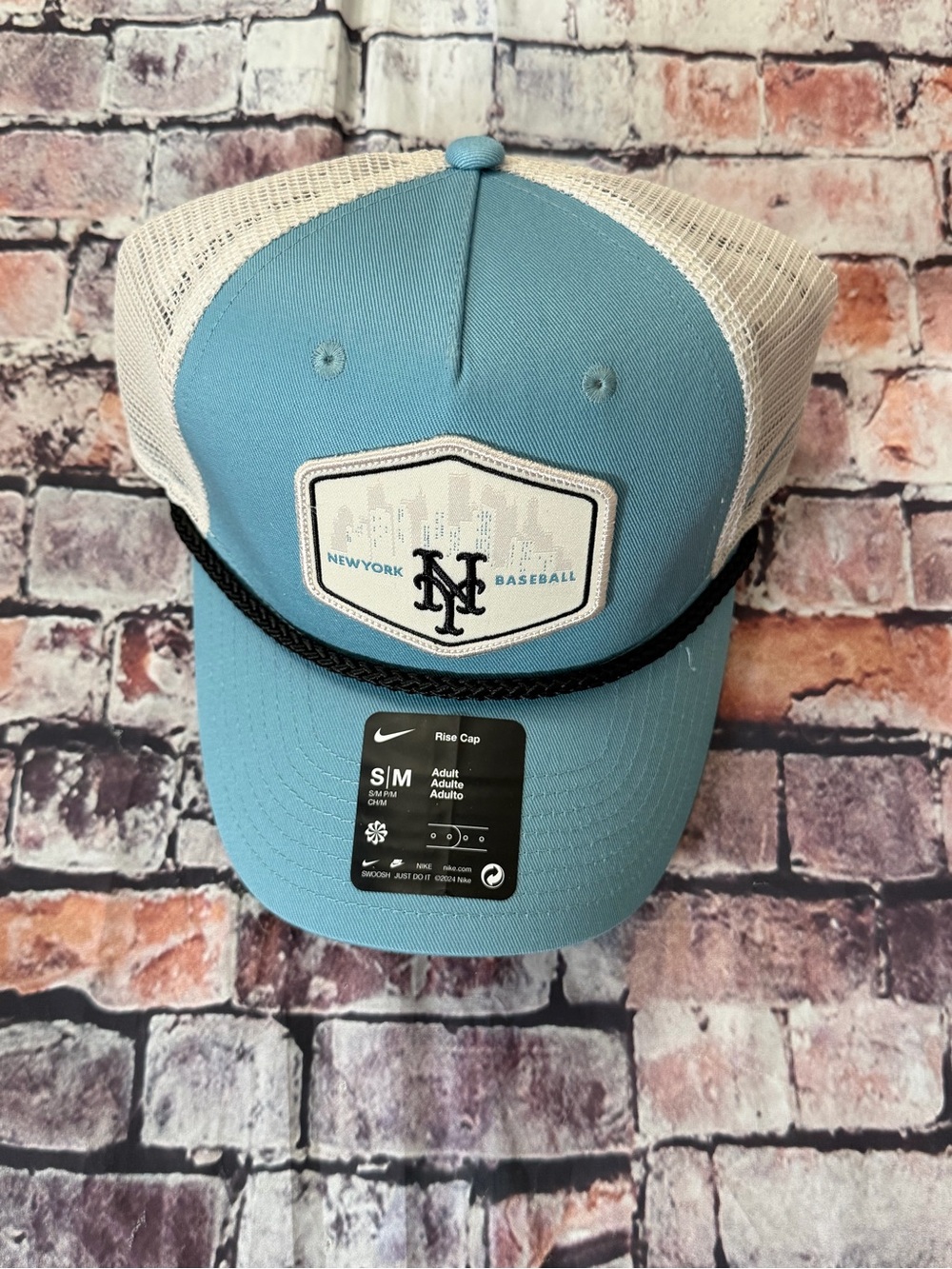 Nike Light Blue & White Trucker Hat with NY Patch